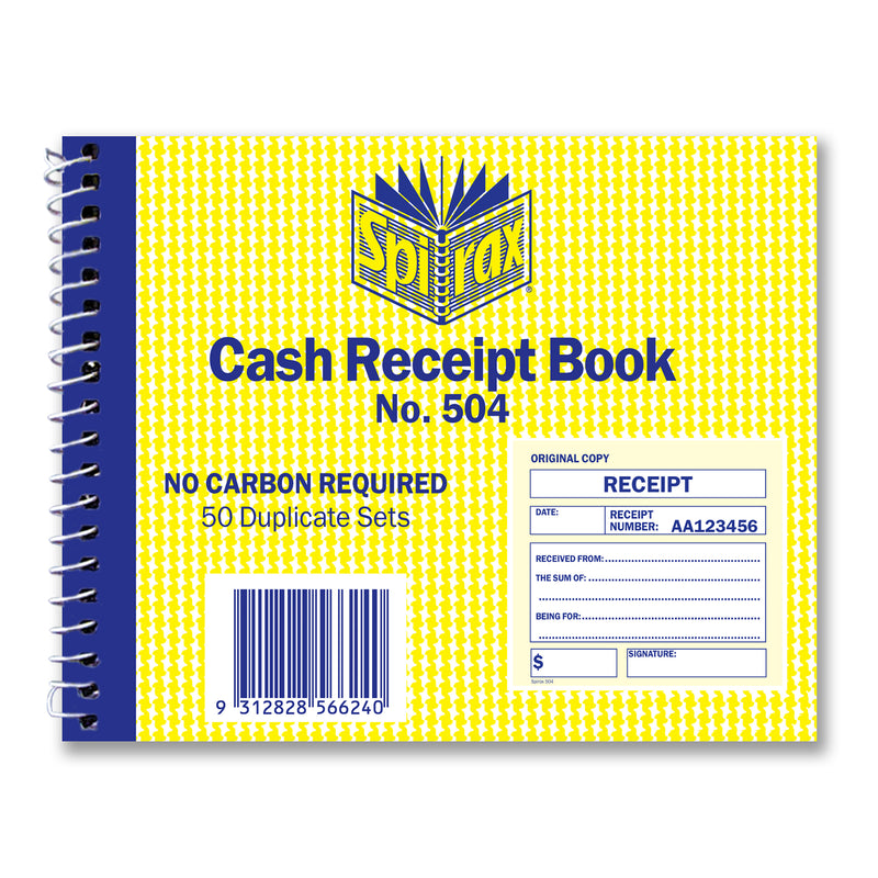 spirax 504 cash receipt book 102x127mm - pack of 5