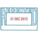 xstamper multi date 66206 recvd red/blue