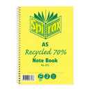 spirax 812 recycled notebook a5 120 page - pack of 5