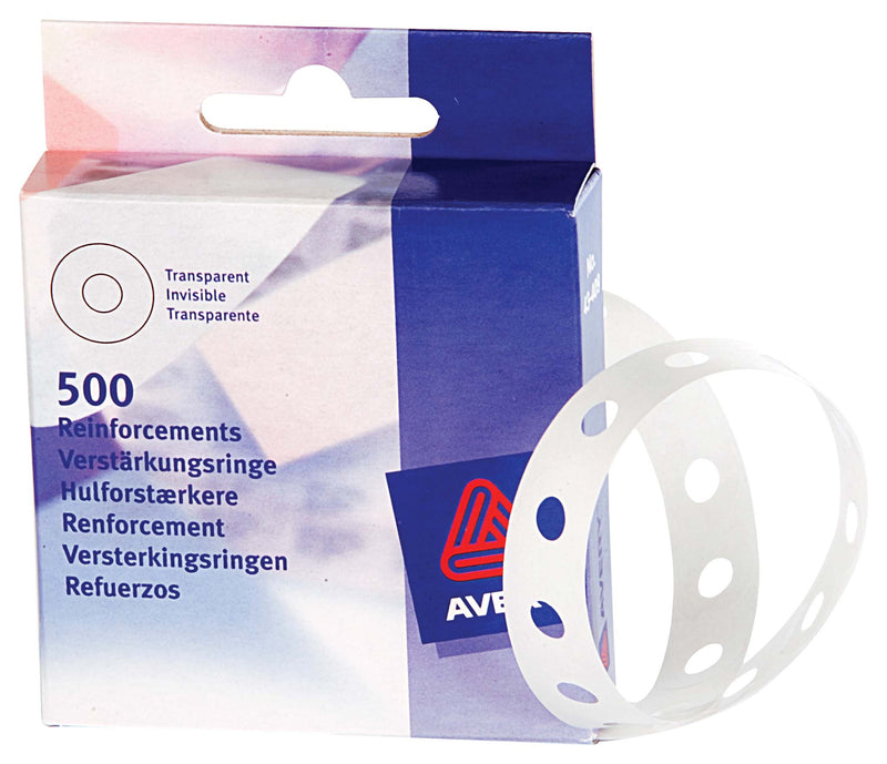 avery ring reinforcers 500 pack transparent CLEAR 13MM