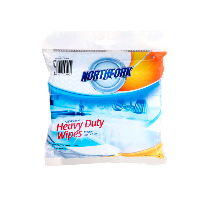 northfork heavy duty antibacterial perforated wipe
