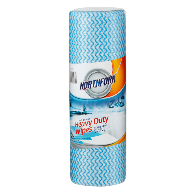 northfork heavy duty antibacterial perforated wipe pack of 50