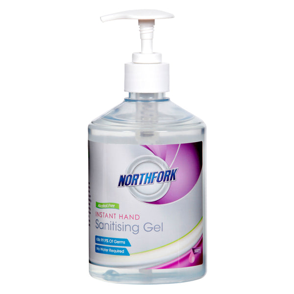 northfork instant hand sanitising gel alcohol free 500ml - pack of 12