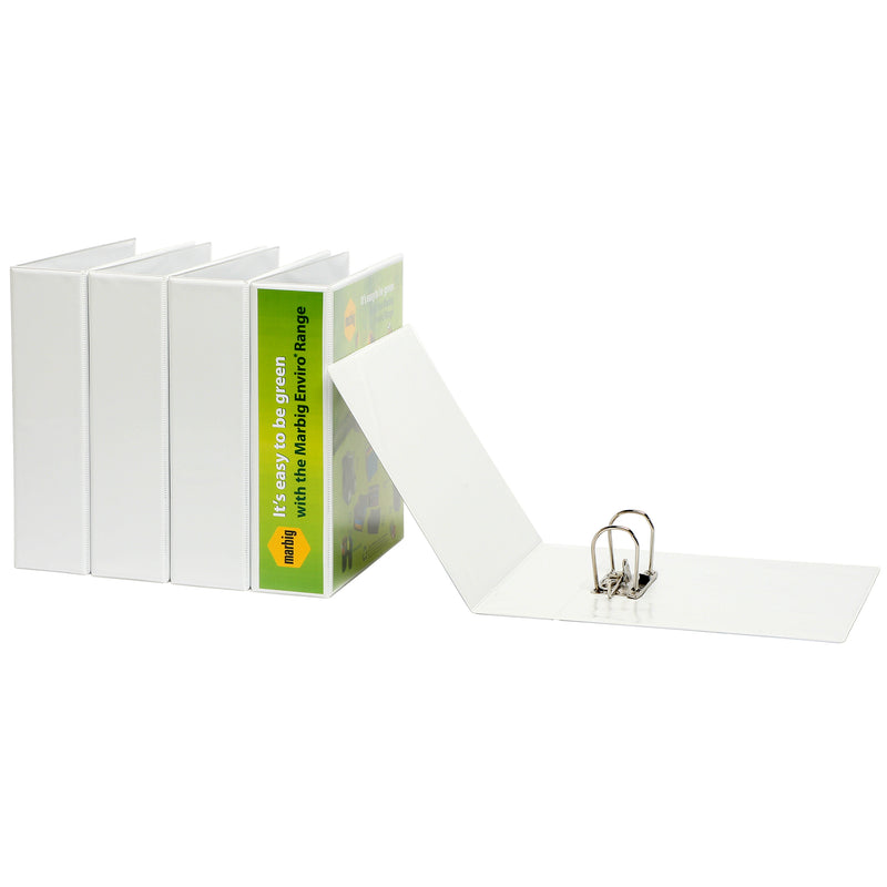 marbig® lever arch file a4 clearview white