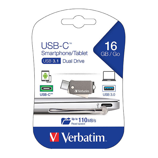 Verbatim On The Go USB-C 3.1 Drive 16GB