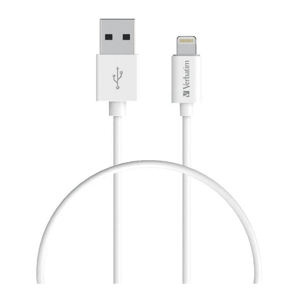 verbatim essentials charge & sync lightning cable 1m white