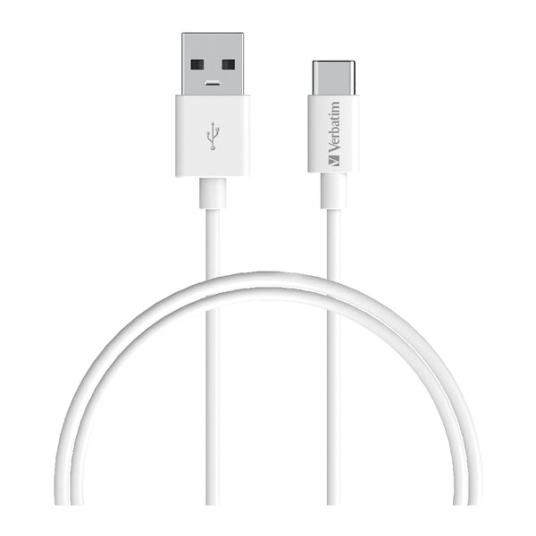 verbatim essentials charge & sync usb-c cable 1m white
