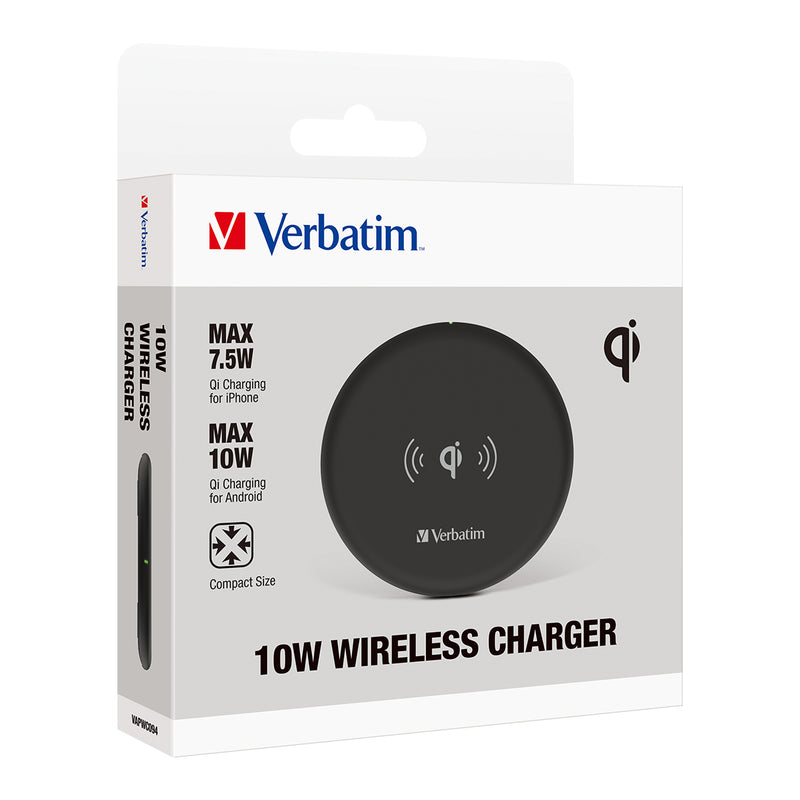 verbatim essentials wireless charger 10w black