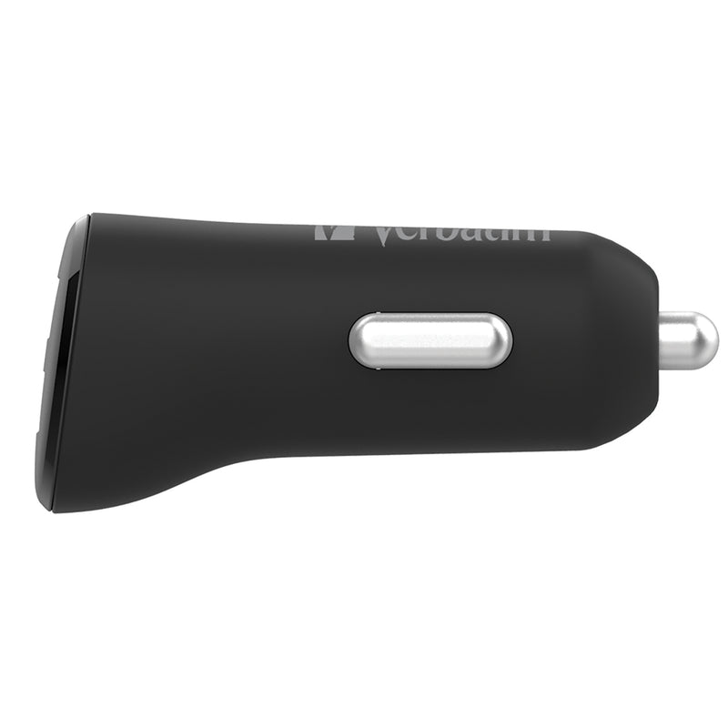 verbatim essentials car charger dual port 3.4a black