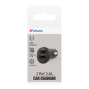 verbatim essentials car charger dual port 3.4a black
