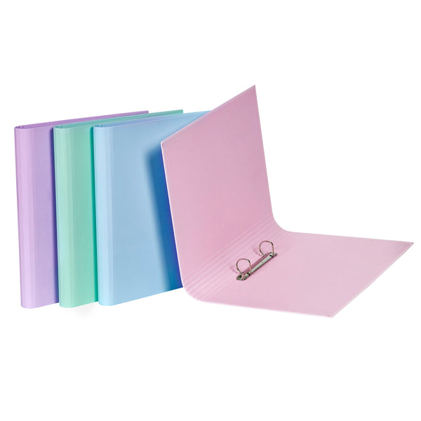 marbig ring binder soft touch a4 25mm pastel assorted - pack of 16