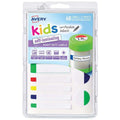 AVERY LABEL KIDS SELF LAMINATING ASSORTED SIZE AND SHAPE 12UP 4 SHEETS#Colour_NEON