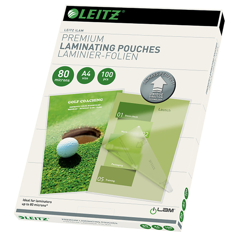 leitz laminating pouch a4 80 micron