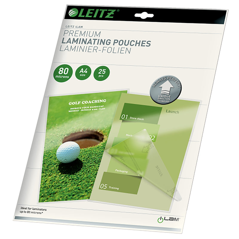 leitz laminating pouch a4 80 micron
