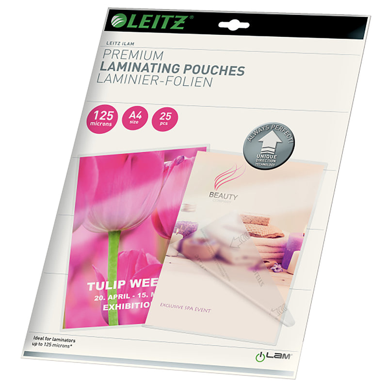 leitz laminating pouch a4 125 micron