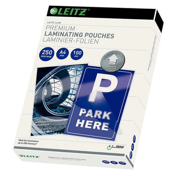 leitz laminating pouch a4 250 micron pack of 100