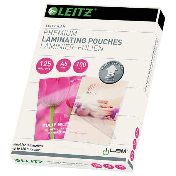leitz laminating pouch a5 125 micron pack of 100