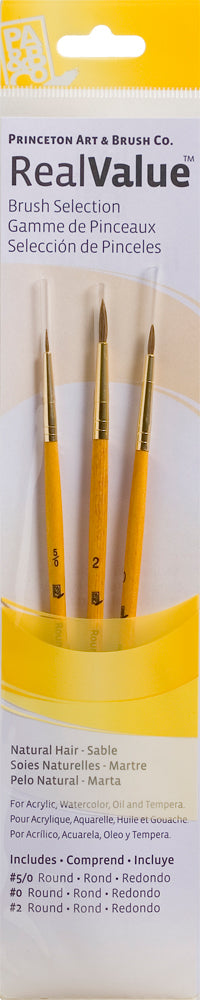 Princeton Art Brush Real Value Synthetic Set Of 3 Art Brushes