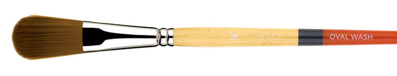 Princeton Snap! Series 9650 Art Brush Short Handle Gold Taklon Oval Wash 3/4 Inch