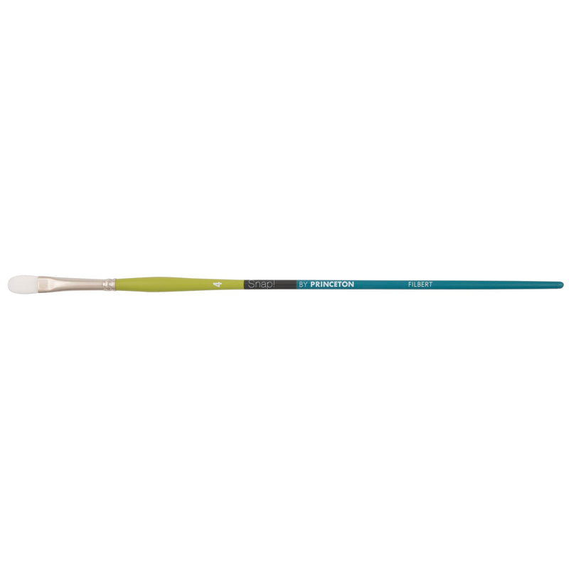 Princeton Snap! Series 9800 Art Brush Long Handle White Synthetic Taklon Filbert