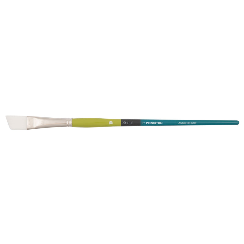 Princeton Snap! Series 9800 Art Brush Long Handle White Taklon Angle Bright