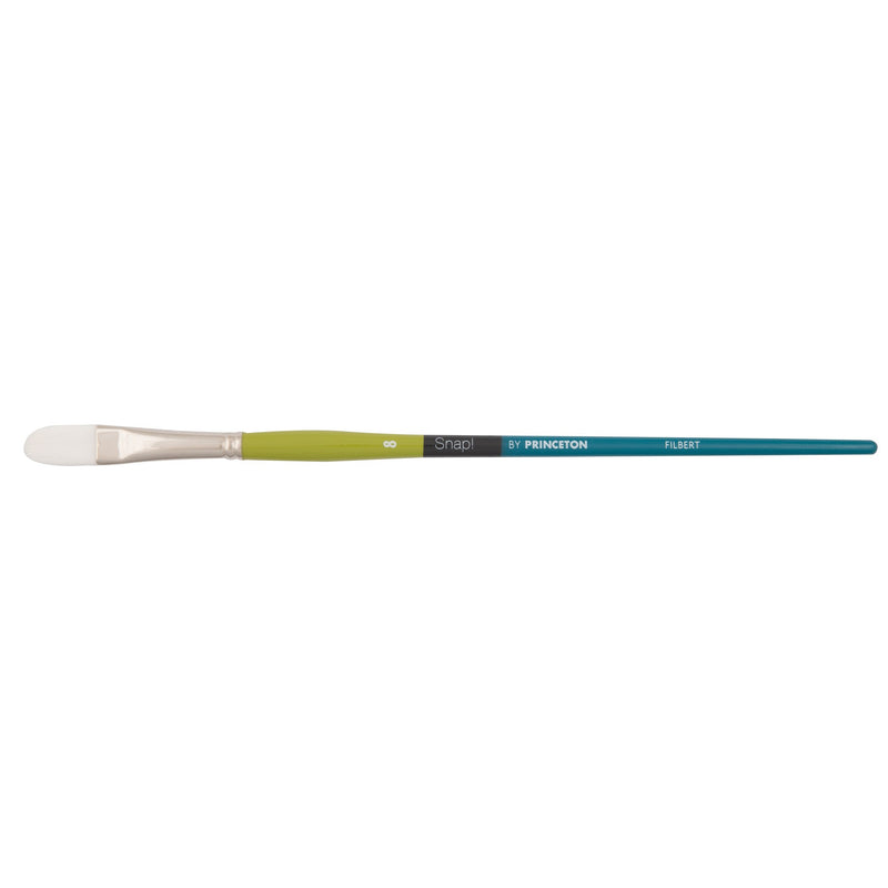 Princeton Snap! Series 9800 Art Brush Long Handle White Synthetic Taklon Filbert