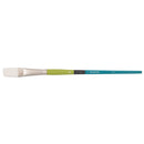 Princeton Snap! Series 9800 Art Brush Long Handle White Synthetic Taklon Flat