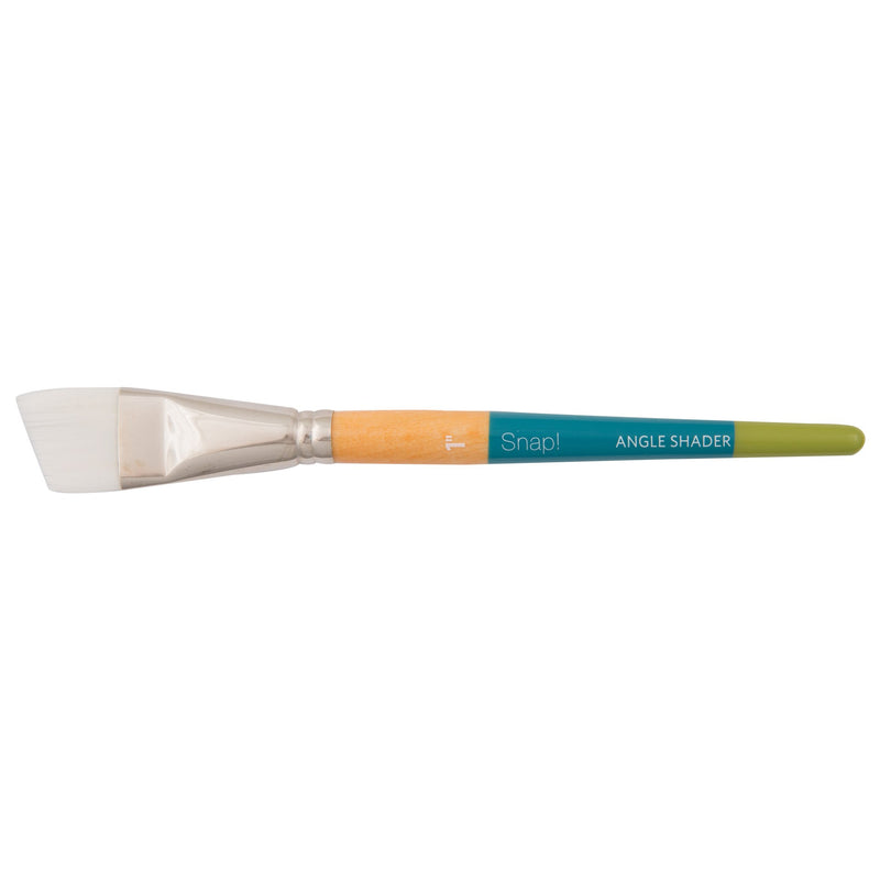 Princeton Snap! Series 9850 Art Brush Short Handle White Taklon Angle Shader 1