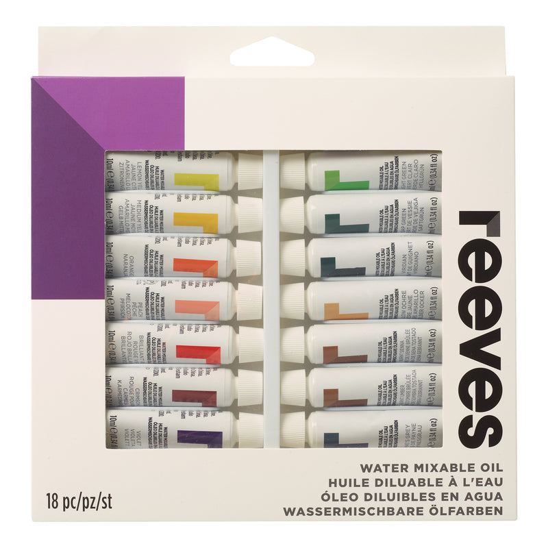 Reeves Water Mixable Oil 10ml Paint Set