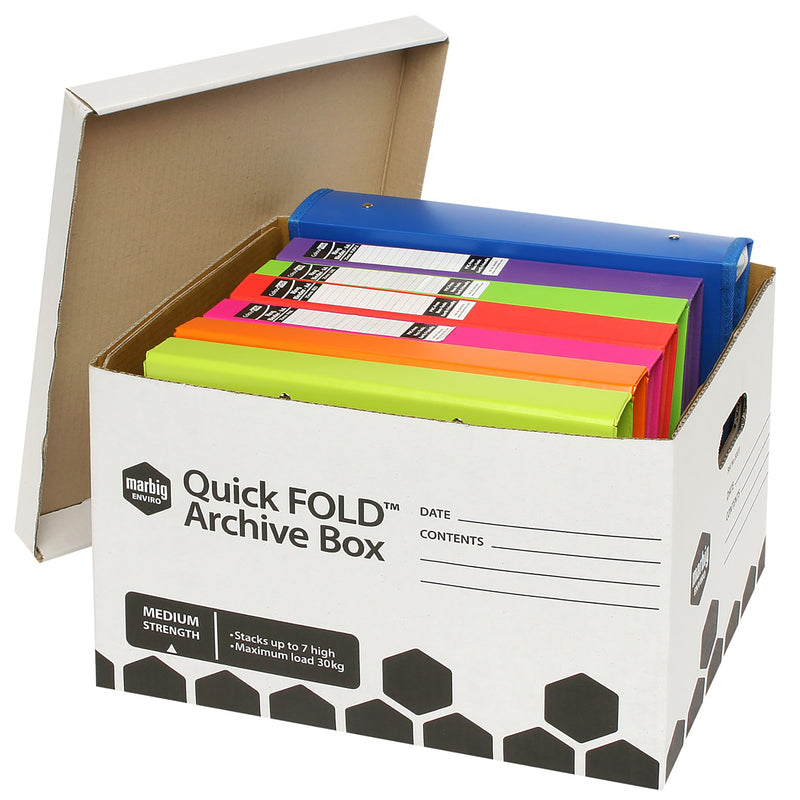 marbig archive box quickfold with lid - pack of 20