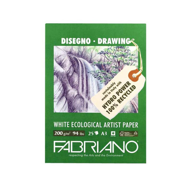 Fabriano Ecological Artist Paper Pad 200gsm A3 25 Sheets