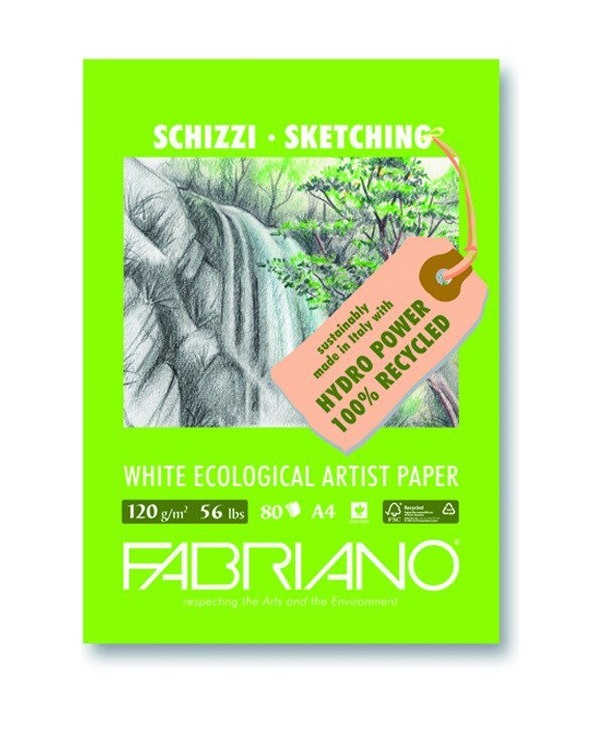 Fabriano Ecological Artist Paper Pad 120gsm A3 40 Sheets