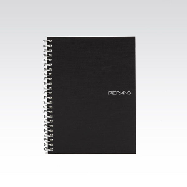 Fabriano Ecoqua Notebook Spiral Lined 85gsm A5 70 Sheets#Colour_BLACK