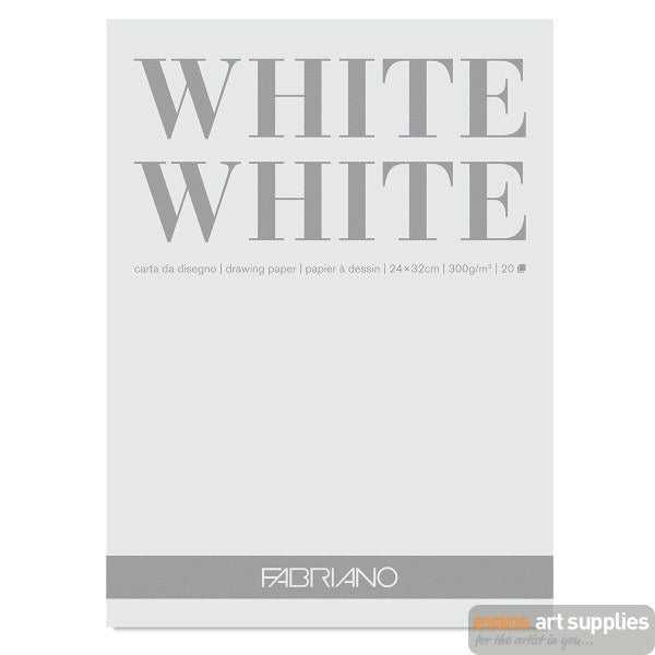 Fabriano White White Pad 300gsm 20 Sheets