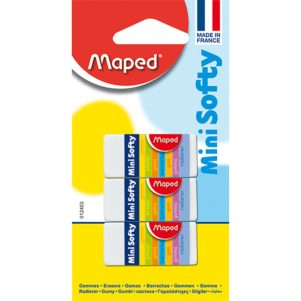 maped softy eraser mini pack of 3