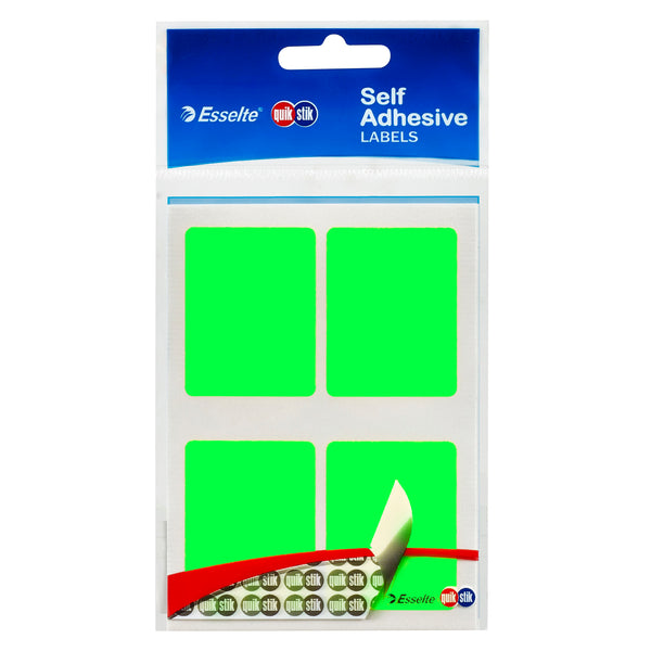 quikstik labels rect 35x45mm 28 labels#colour_FLUORESCENT GREEN