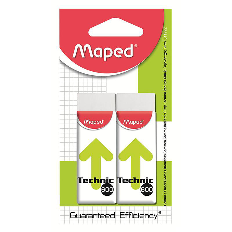 maped 116068 technic 600 eraser pack of 2