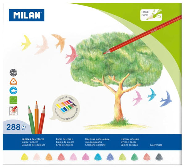 Milan Coloured Pencils Triangular Box Of 288 Assorted Colours