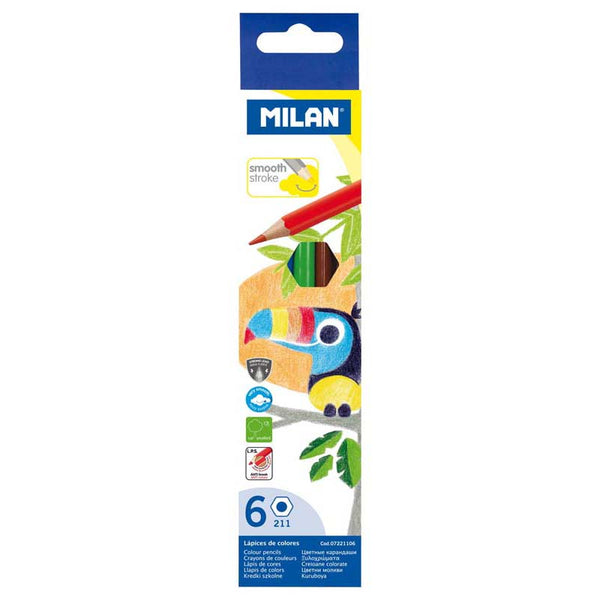 milan coloured pencils hexagonal assorted colours#pack size_PACK OF 6
