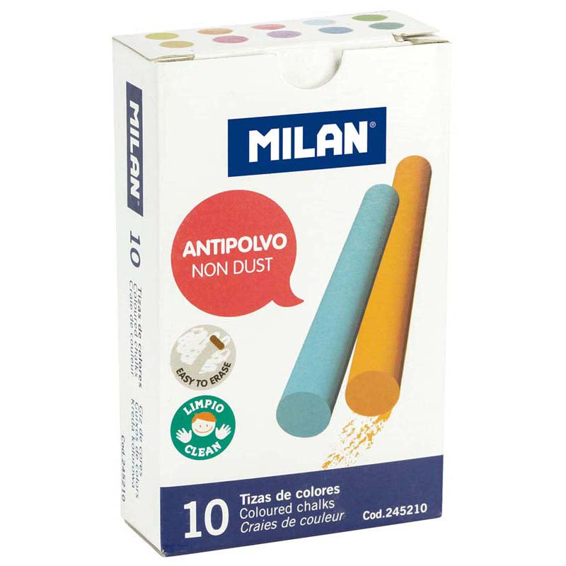 Milan Non Dust Chalk Pack Of 10
