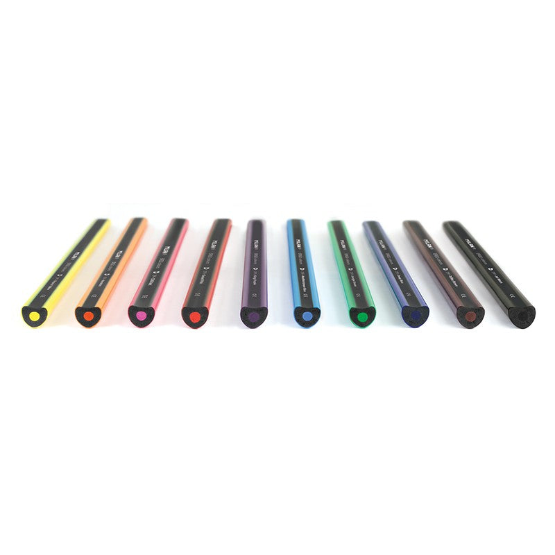 Milan Coloured Pencils Ergo Pack Of 10 Assorted Colours + Sharpener