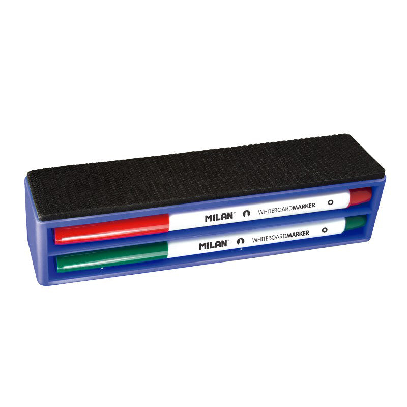 Milan Magnetic Whiteboard Eraser With Markers Pack Of 4