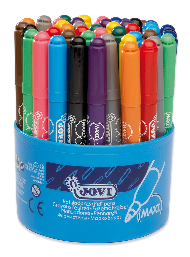 jovi washable maxi felt-tip pen jar of 48