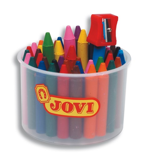 jovi wax crayons & sharpener pot of 60