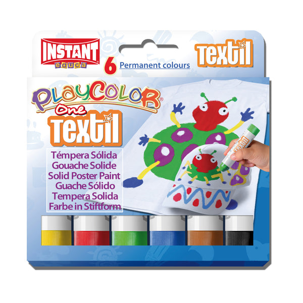 Playcolor One Solid Poster Paint Sticks Textile Set