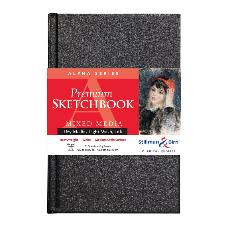 Stillman & Birn Alpha Hardback Sketch Book 150gsm White Vellum 62 Sheets