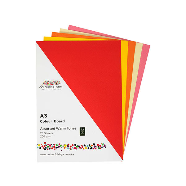 Colourful Days Colourboard A3 200gsm Pack Of 25
