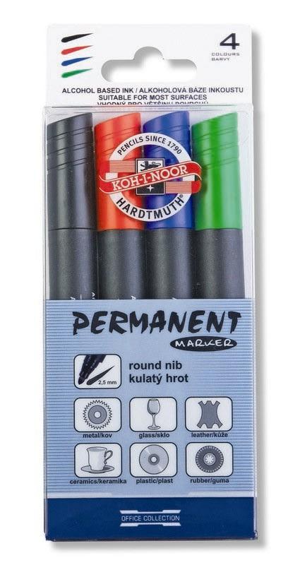 koh-i-noor permanent markers round set of 4