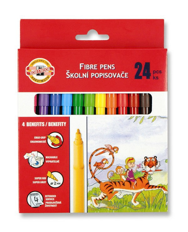 Koh-I-Noor Fibre Triangle Grip Pen Sets