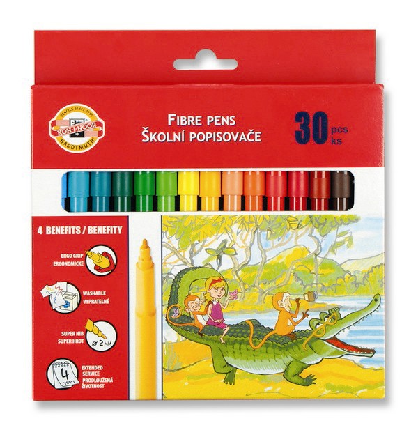 Koh-I-Noor Fibre Triangle Grip Pen Sets